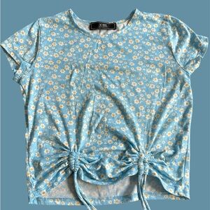 Vibe Kid Girl Dual Drawstring Foral Blouse Size S(6/7)